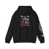 Load image into Gallery viewer, Hoodie — 'Morally Grey' Rose Graphic Hoodie (We See The Red Flags)
