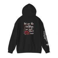 Load image into Gallery viewer, Hoodie — 'Morally Grey' Rose Graphic Hoodie (We See The Red Flags)
