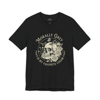 Load image into Gallery viewer, Morally Grey Skull Tee — “Morally Grey Is My Favorite Color” Graphic T-Shirt